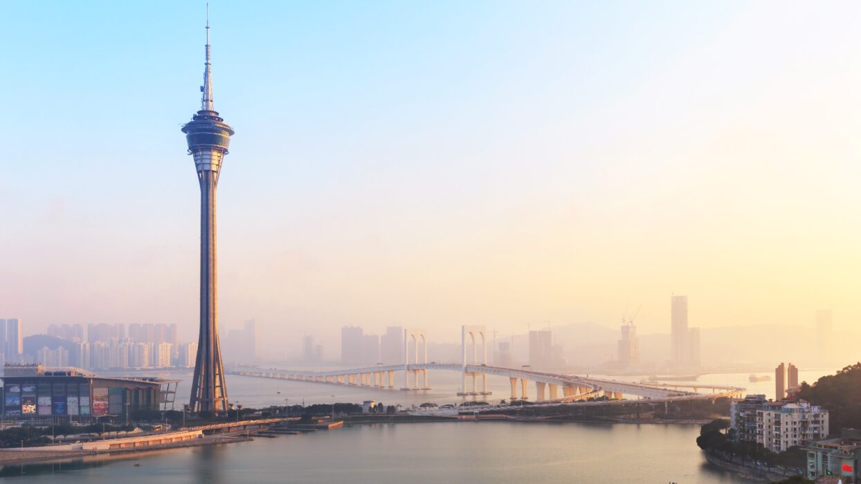 Macau,Cityscape,With,Macau,Tower,In,Twilight,,Macau,,China.
